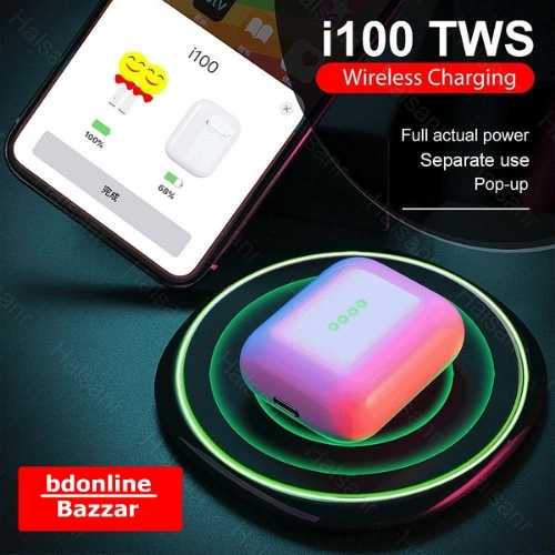 I100 TWS Wireless Bluetooth 5.0 Stereo Noise Reduction Waterproof TYPE-C Earphones