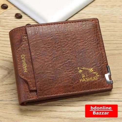 New 2019 Man Wallet Leather with Coin Pocket Mens Money Bag Card Holder Man's Purse